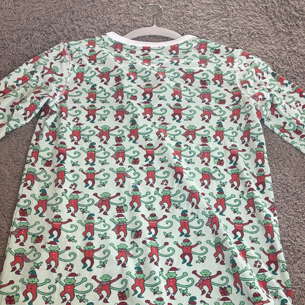 Roller Rabbit Mint Green Holiday Monkey Print Pajama Nightgown - Picture 4 of 6